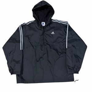 VTG Adidas Half Zip Pullover Windbreaker Jacket Mens Medium 90s Black Mesh Lined